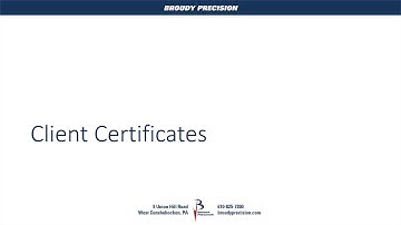 Certificates & Niagara - Client Certificates