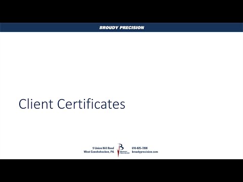 Certificates & Niagara - Client Certificates