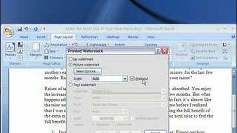 How to Customize a Watermark in Word 2007