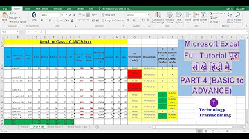 Microsoft Excel In Hindi Part-4