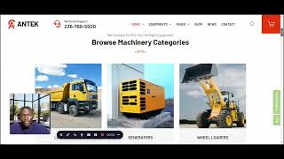 Website for construction equipment rental