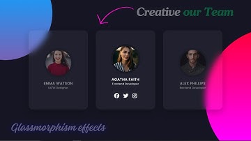 Creative Our Team Section Using HTML & CSS | CSS Glassmorphism Card Hover Effects