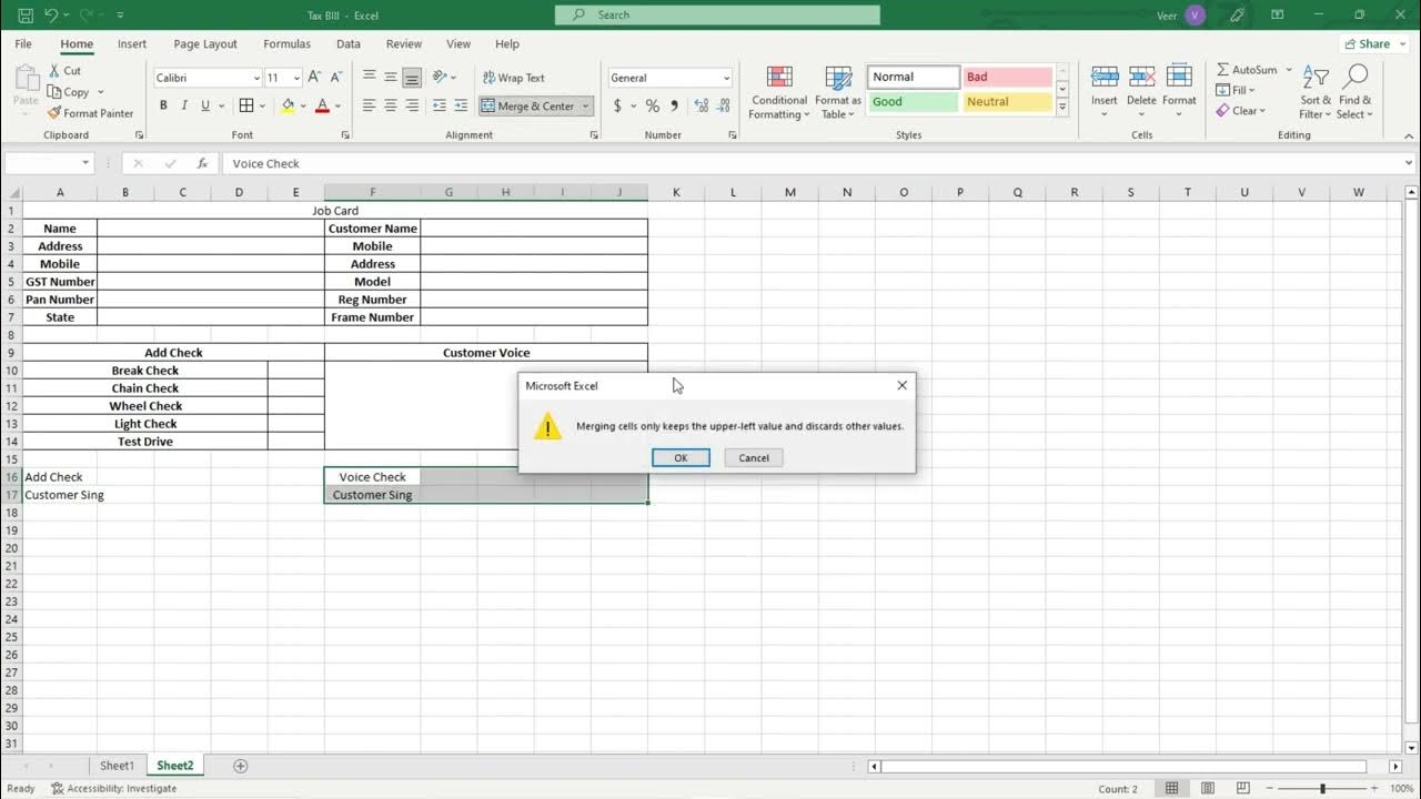 How to create Job card in Excel Ms Office H2R topic YouTube