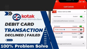 How to activate Kotak Debit card for online Transaction | Transaction Failed | #tech