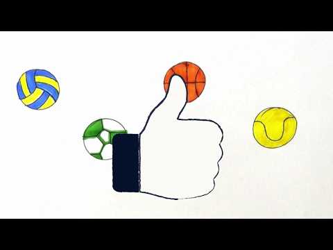 Kako se crta lopta za košarku, odbojku, fudbal... | Как нарисовать мяч |