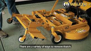Dethatching in action, the Walker Mower way! Made easy with the a10 dethatcher. #walkermowers #lawn