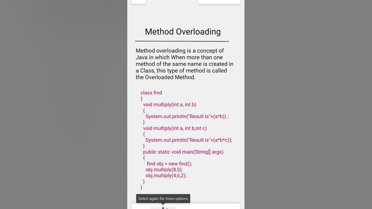 Method Overloading In Java #methodoverloading #method #java # ...