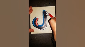 TikTok Logo Drawing #shorts #tiktoklogo #logodrawing #draw #ytshorts #viral #logoartdrawing #tiktok