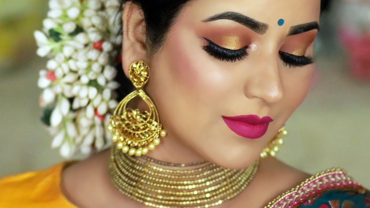 bie bridal Update New TRADITIONAL INDIAN WEDDING GUEST MAKEUP TUTORIAL | Sunset Halo Smokey Eye