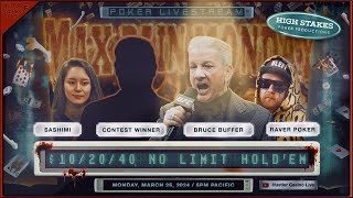 Bruce Buffer Plays Poker on MAX PAIN MONDAY w\/ Sashimi, Nate Hill \& RaverPoker - Commentary by CSoto