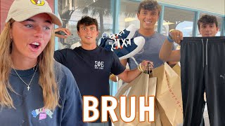 Teen Sister REACTS To Brother's Back To School Clothes Haul