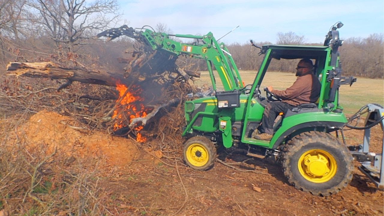 Burning Brush and Clearing Fence Lines - YouTube