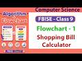 Flowchart and Algorithm for Bill Calculation (3 Items Total) | Class 9 Computer Science