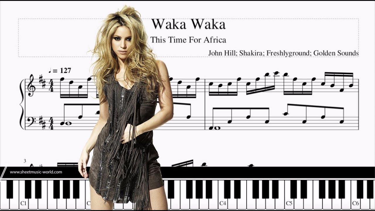 Shakira - Waka Waka (This Time for Africa) Cover Piano (Sheets, Tutorial Piano Shakira - Waka Waka)