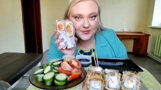 Мукбанг/Mukbang. Роллы/Rolls . Суши / Sushi . Суширрито .