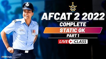 AFCAT 2 2022 Most Important Questions | Complete Static GK | Part 1