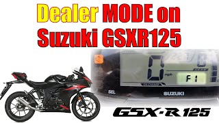 Suzuki GSXR125 Dealer Mode How to. F1 FI Code Diagnostic Mode
