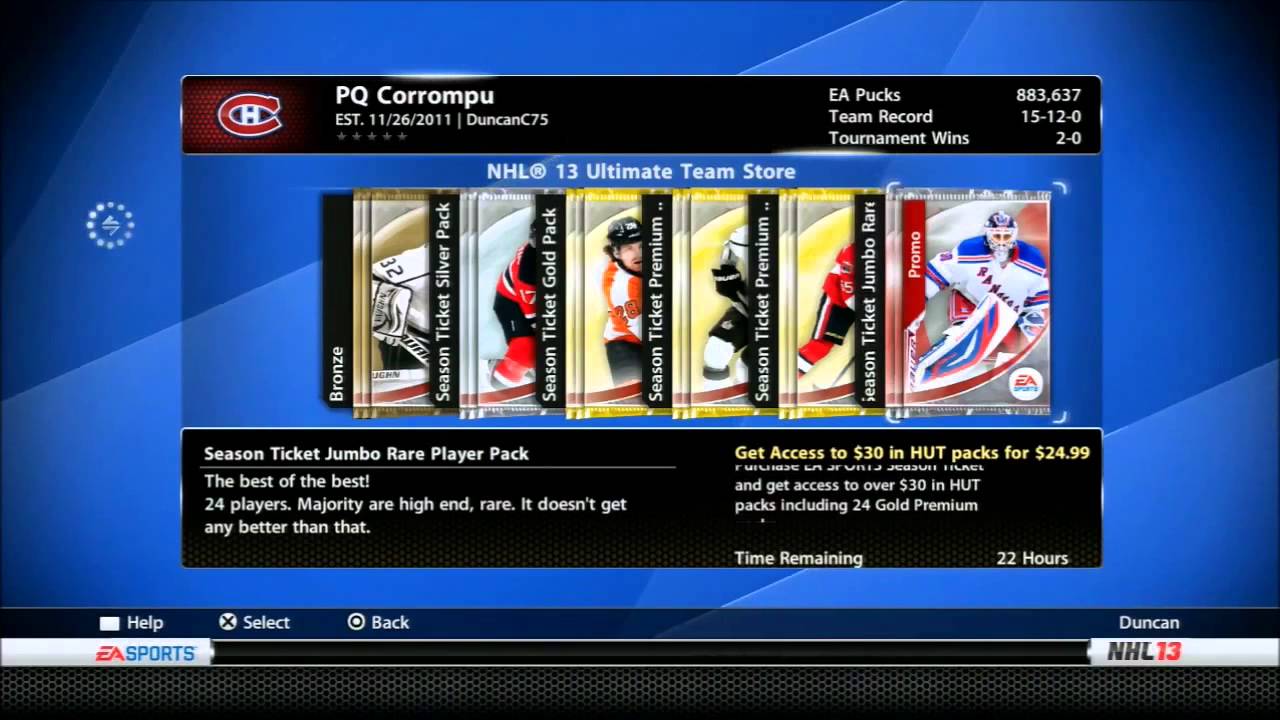 NHL 13 Pack Opening