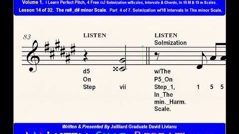 Part 4b. LESSON 14 of 32, The re#_d# minor scale. EAR TRAINING EXERCISES