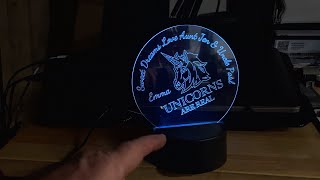 Engrave or Score Clear Acrylic on a diode laser Watch me make an LED Night Light Xtool S1 40 Watt