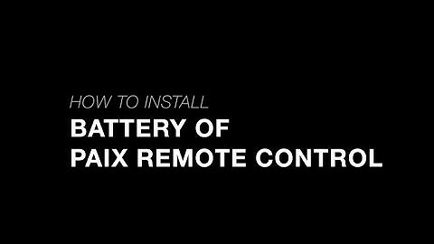 Remote Control - Battery Installation