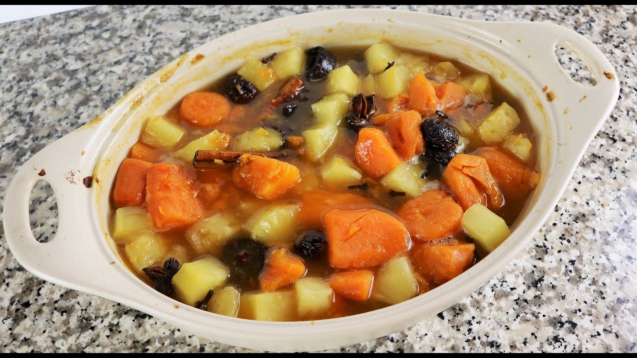 Receta Cacerola de Camote o Batatas con Piña y Ciruelas - YouTube