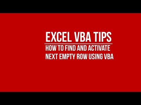 [VBA] How to Find and Activate Next Empty Row in Excel using VBA