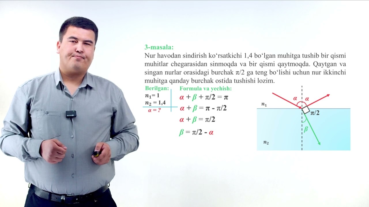 NazirovJonibek//Yorug'likning_sinish_va_qaytish_qonuni