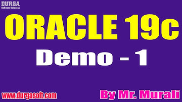 ORACLE 19c tutorials || Demo - 1 || by Mr. Murali On 03-01-2022 @8:15AM IST