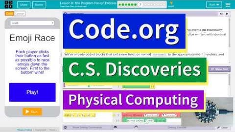 The Program Design Process Lesson 8.7 Tutorial and Answer Code.org CS Discoveries Unit 6