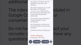 Interview Mail Out for associate analyst role Globallogic