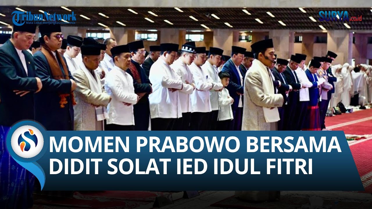 Tak Sendirian! Momen saat Presiden Prabowo Salat Ied Idul Fitri di Masjid Istiqlal Didampingi Didit