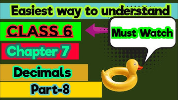 Class 6 maths// Chapter 7 Decimals// Part-8//Exercise 7.8//Important Questions// mathematics