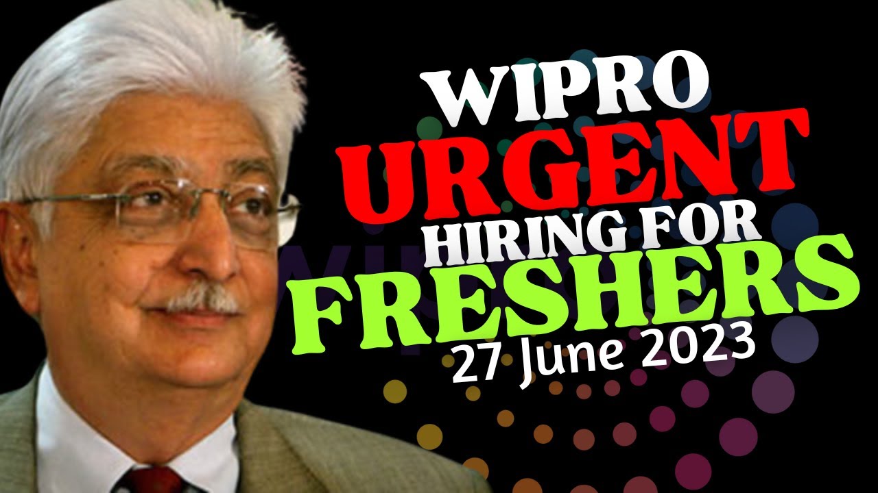 Wipro Work From Home 2023 Wipro Urgent Hiring For Freshers Wipro