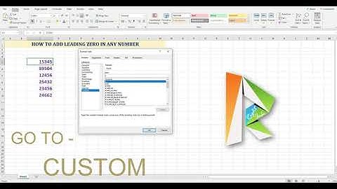 HOW TO ADD ZEROs BEFORE ANY NUMBER IN MS EXCEL