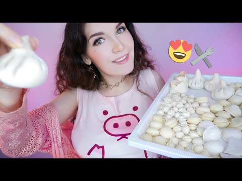 АСМР 🤤🥟 Итинг Пельмени, Хинкали 🥟🍴 ASMR eating Pelmeni, Dumplings, Khinkali