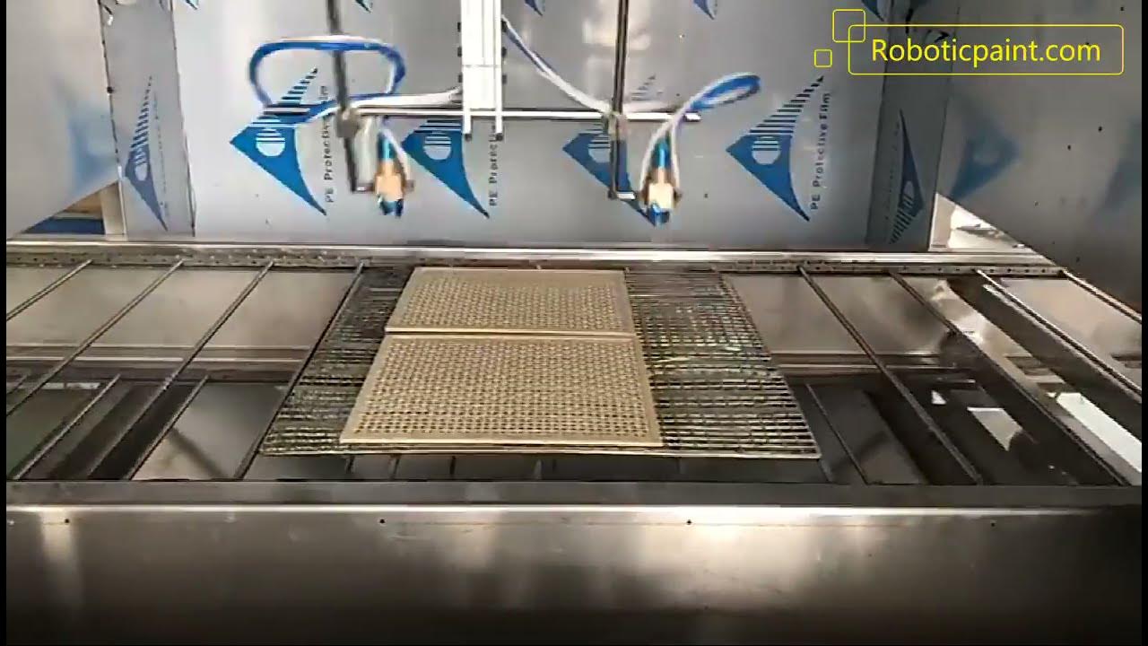 Robotic Spray Paint Line on Belt Conveyor YouTube