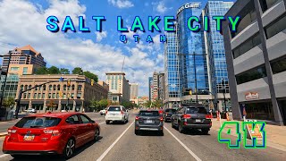 Salt Lake City Drive on a Great Sunny Day Part 1/4, Utah USA 4K  UHD