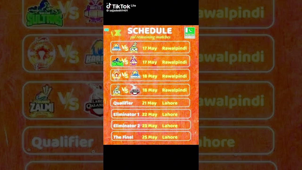 psl season 10 new schedule 2025