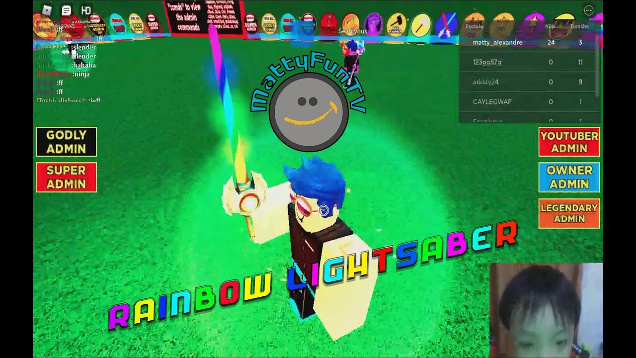 ROBLOX - Playing FREE ADMIN (My RAINBOW LIGHTSABER !) - YouTube
