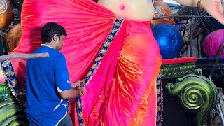 Dhoti Draping To Big Mumbai Ganesh | Ganesh Dhoti Making Full Process | Ganpati Dhoti Draping 2023