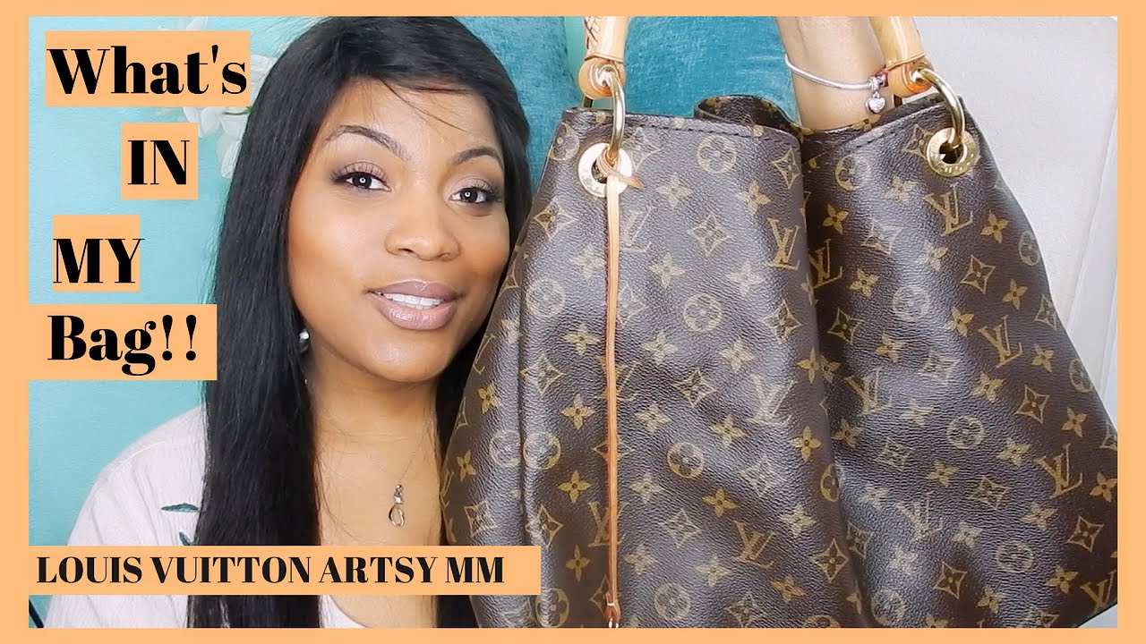 Louis Vuitton Artsy: What&#39;s in my Bag + Get to know me Chit Chat! - YouTube