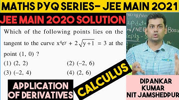 Jee Main 2020 Application of Derivatives Previous year Question/Solution| Jee Main 2020 PYQ calculus