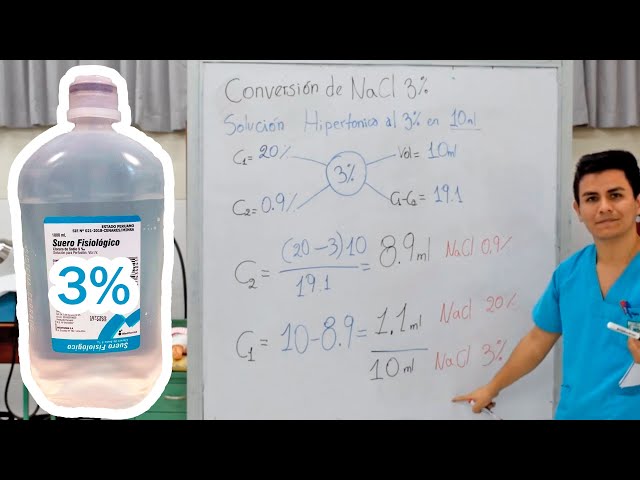Cómo preparar NaCl 3% (Solución Hipertónica) - Fácil 