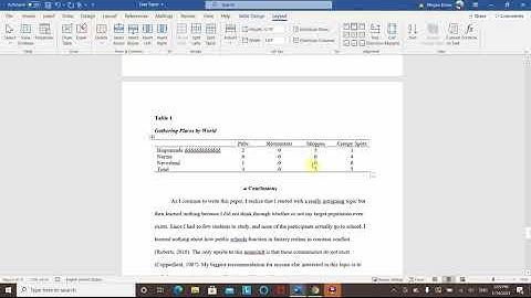 APA 7 in Microsoft Word: Formatting Tables