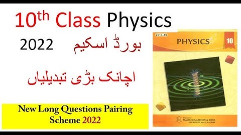 10th Class Physics Scheme 2022 - 10th Class Physics Pairing Scheme 2022
