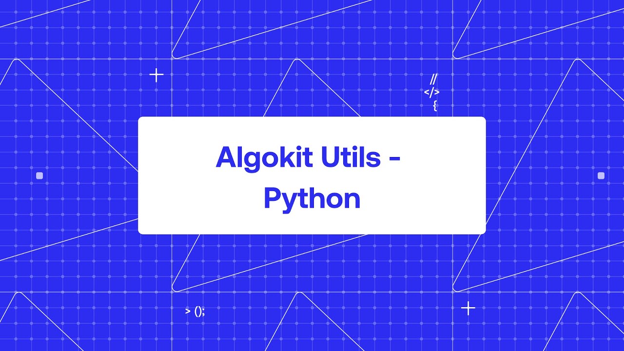 Algokit Utils - Python - YouTube