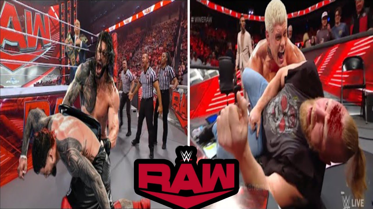 WWE Raw 2023 Highlights Angry Roman Reigns Destroys Jey Uso & Jimmy Uso For Losing