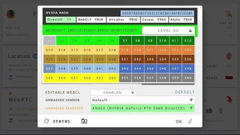 Change webGL fingerprint, graphic parameters