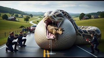 Animal Rescue: Brave Team Saves Buffalo Calf from Giant Python Attack